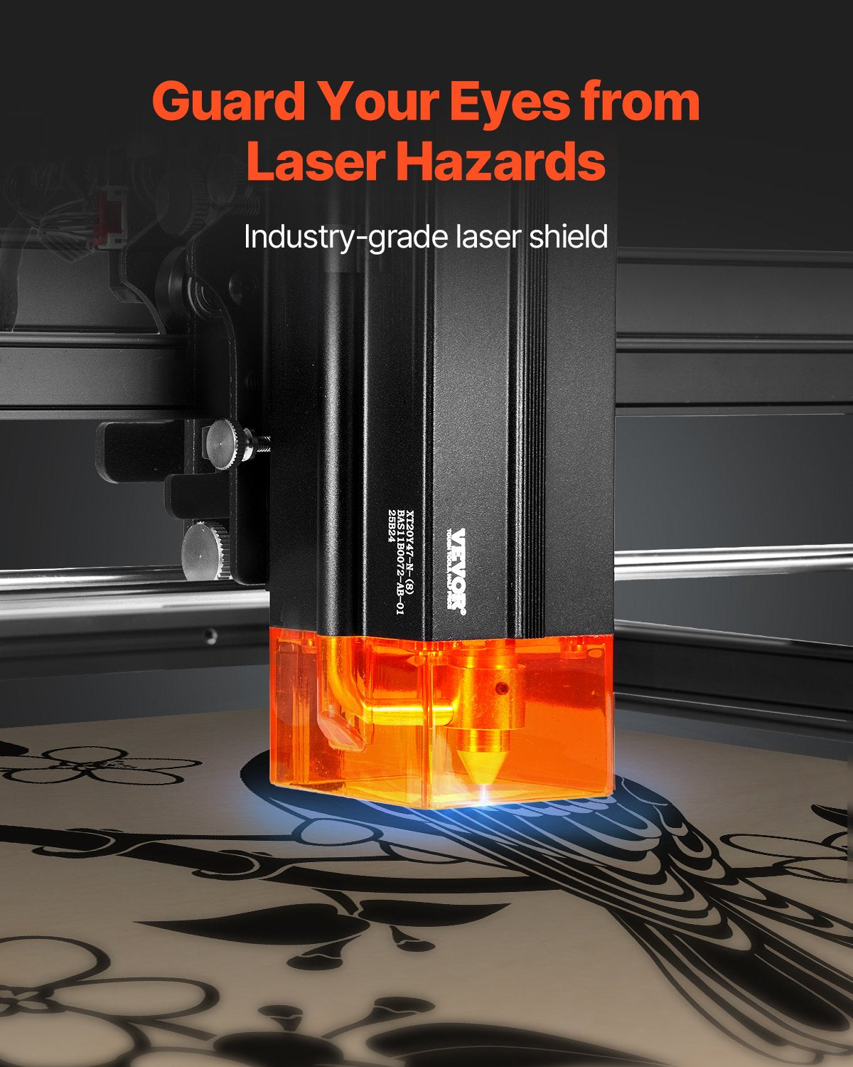 Lasergravör, 20 W uteffekt, lasergraveringsskärmaskin, arbetsyta 35 x 40 cm, rörelsehastighet 10 000 mm/min, komprimerad punkt med ögonskydd, för trä, vissa metaller