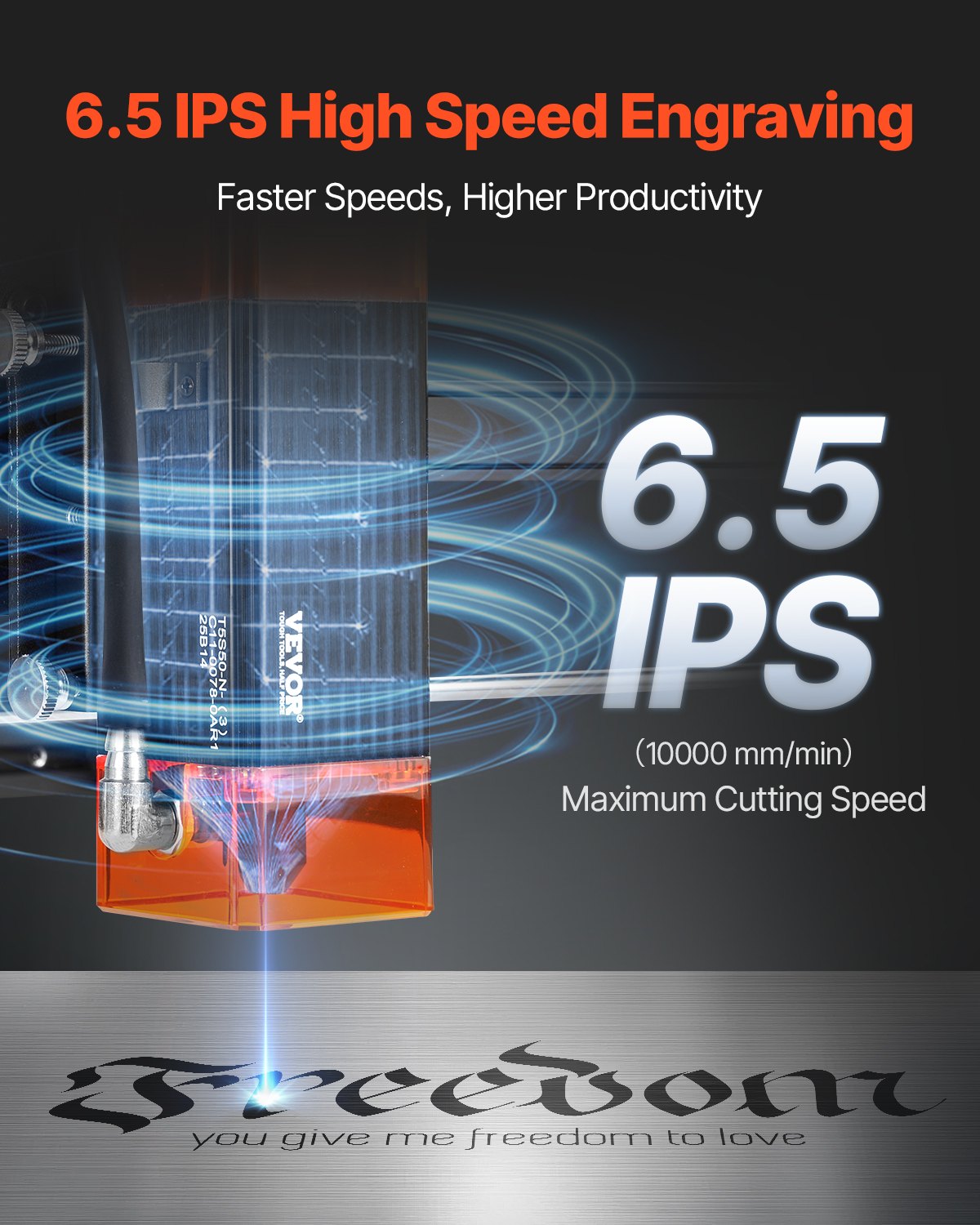 Lasergravör, 5W uteffekt, lasergraveringsskärmaskin, arbetsyta 38 x 40 cm, rörelsehastighet 10 000 mm/min, komprimerad punkt med ögonskydd, för trä, vissa metaller