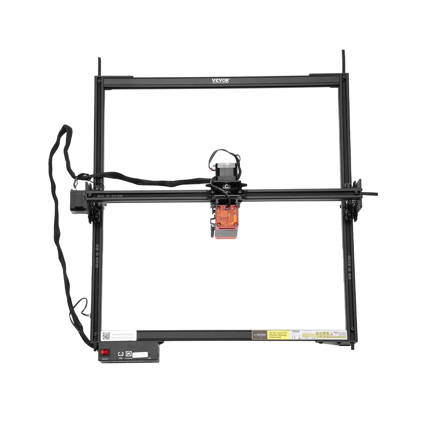 Lasergravör, 5W uteffekt, lasergraveringsskärmaskin, arbetsyta 38 x 40 cm, rörelsehastighet 10 000 mm/min, komprimerad punkt med ögonskydd, för trä, vissa metaller