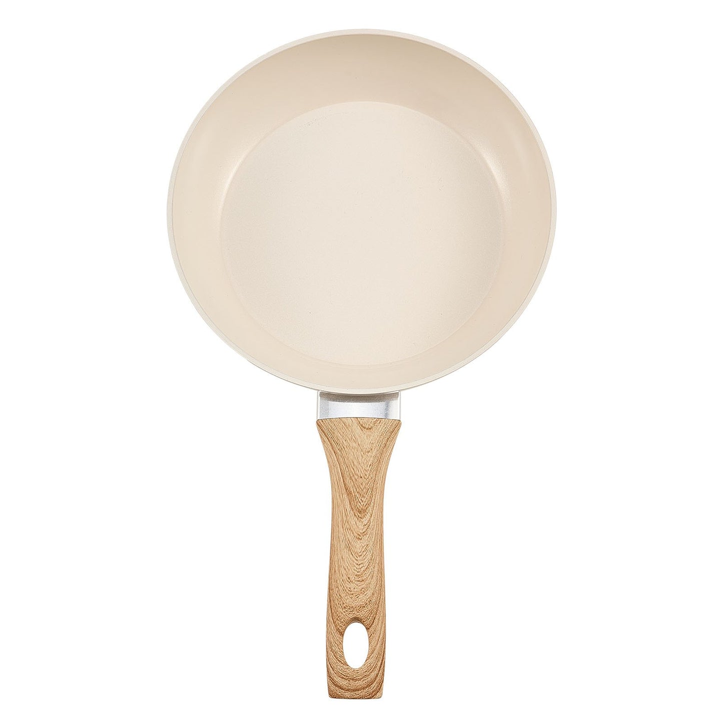 Frying Pan Skillet, Aluminum Egg Fry Pans, 3 Pcs (200, 240, 280 mm), Nonsitck Ceramic Heavy-Duty Skillets with Heat-Resistant Handle, Chef's Kitchen Cookware for Gas, Electric, Induction, Beige