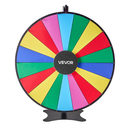 914 mm Spinning Prize Wheel, 18 Slots Spinning Wheel with Stand, Adjustable Height Win Fortune Roulette with a Dry Erase and 2 Markers, 6 Colors, Easy Assembly, for Party Pub Trade Show Carnival