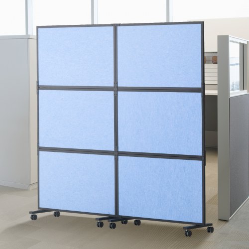 Office Divider, 2 Panel Office Partition, Freestanding Office Divider Wall Partition & Privacy Divider Reduce Noise and Room Separation, Light Blue