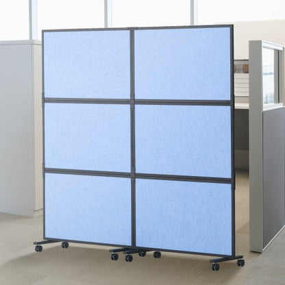 Office Divider, 2 Panel Office Partition, Freestanding Office Divider Wall Partition & Privacy Divider Reduce Noise and Room Separation, Light Blue