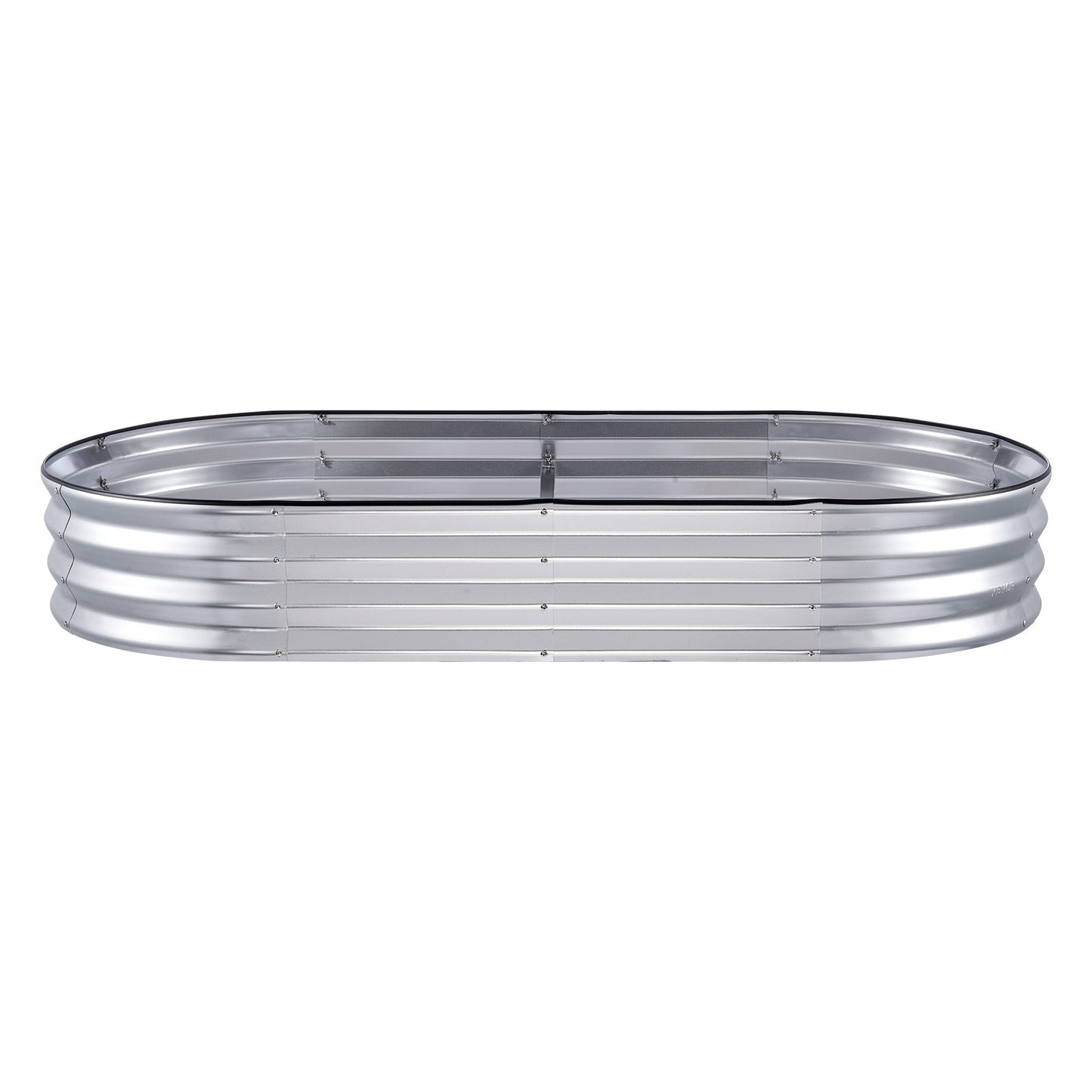 Upphöjd trädgårdsbädd, 71,9 x 36,4 x 11 tum galvaniserad metallplanteringslåda, utomhusplanteringslådor med öppen bas, för odling av blommor/grönsaker/örter i trädgården/uteplatsen/balkongen, silver