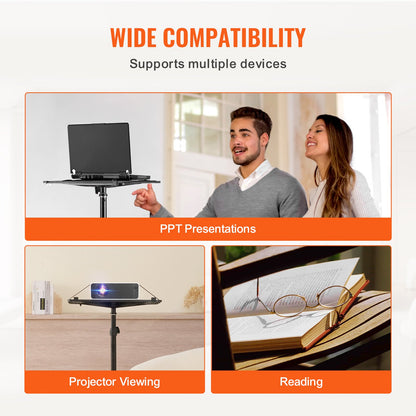 Projector Stand, Projector Floor Stand Adjustable Height from 30.3 to 63.4 in, Projector Mount with Tray, Ideal for Outdoor Movies, Home, Office, Stage and Studio, Black