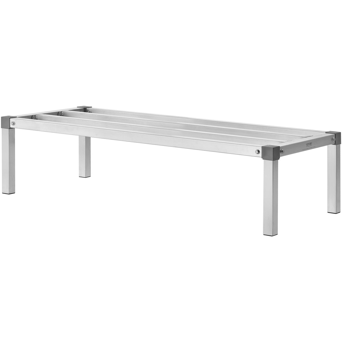 Aluminum Dunnage Rack, 48” x 20” Commercial Food Floor Rack, 12” Off the Floor, 1000 lbs Capacity All-Welded Aluminum Storage Rack, for Storage in Restaurants, Kitchens, Garages and Vehicles