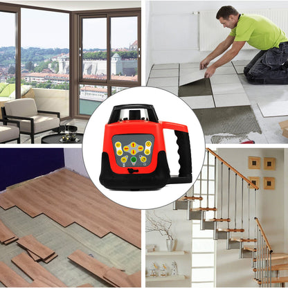 Laser Level Green Beam Self Rotating Leveling Kit Automatic Professional Heavy Laser Tool with Receiver Remote Control Carrying Case