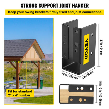 Concealed Joist Hanger, 2"x4" Outdoor Accent Concealed-Flange, Pack of 24 Concealed Joist Bracket, Q235 Steel Plate Powder-Coated Concealed Face Mount Joist Hanger Inner 40x91 mm for Beam Swing