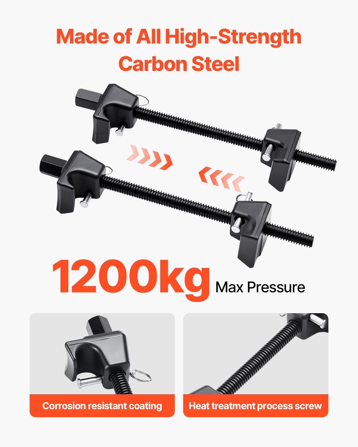Strut Spring Compressor, 2 Pack, Heavy Duty Coil Spring Compressor Tool with 10.4 Inches(256 mm) Range, Compatible with 0.86 inches(22 mm) Hex Sockets, Fit for Car Truck Motorcycle, Black