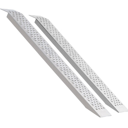 Portable Loading Ramps, 2 Pcs 1200 x 215 mm, Durable Aluminum Shed Ramp Set with Anti-Slip Holes, Compact Design and Easy Storage, 399.2 kg Weight Capacity, for ATV, Tractors, Lawn Mowers, Carts