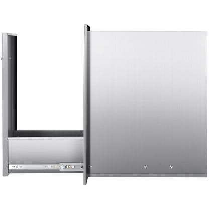 Outdoor Kitchen Trash Drawer, 13.54"W x 19.61"D x 25.79"H Interior Storage, Multi-Purpose Outdoor Kitchen Drawers Stainless Steel, 55 lbs Max Capacity per Tier, for Outdoors BBQ Island Kitchens