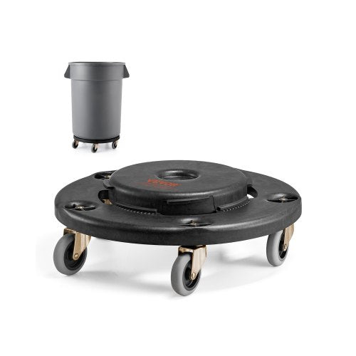 Trash Can Dolly, Fit 20, 32, 44, 55 Gallon Containers, Round Trash Can Roller Base with 4 Lockable Wheels, 500lbs Weight Capacity, Heavy Duty Barrel Dolly, Multi-Functional Rolling Dolly Cart