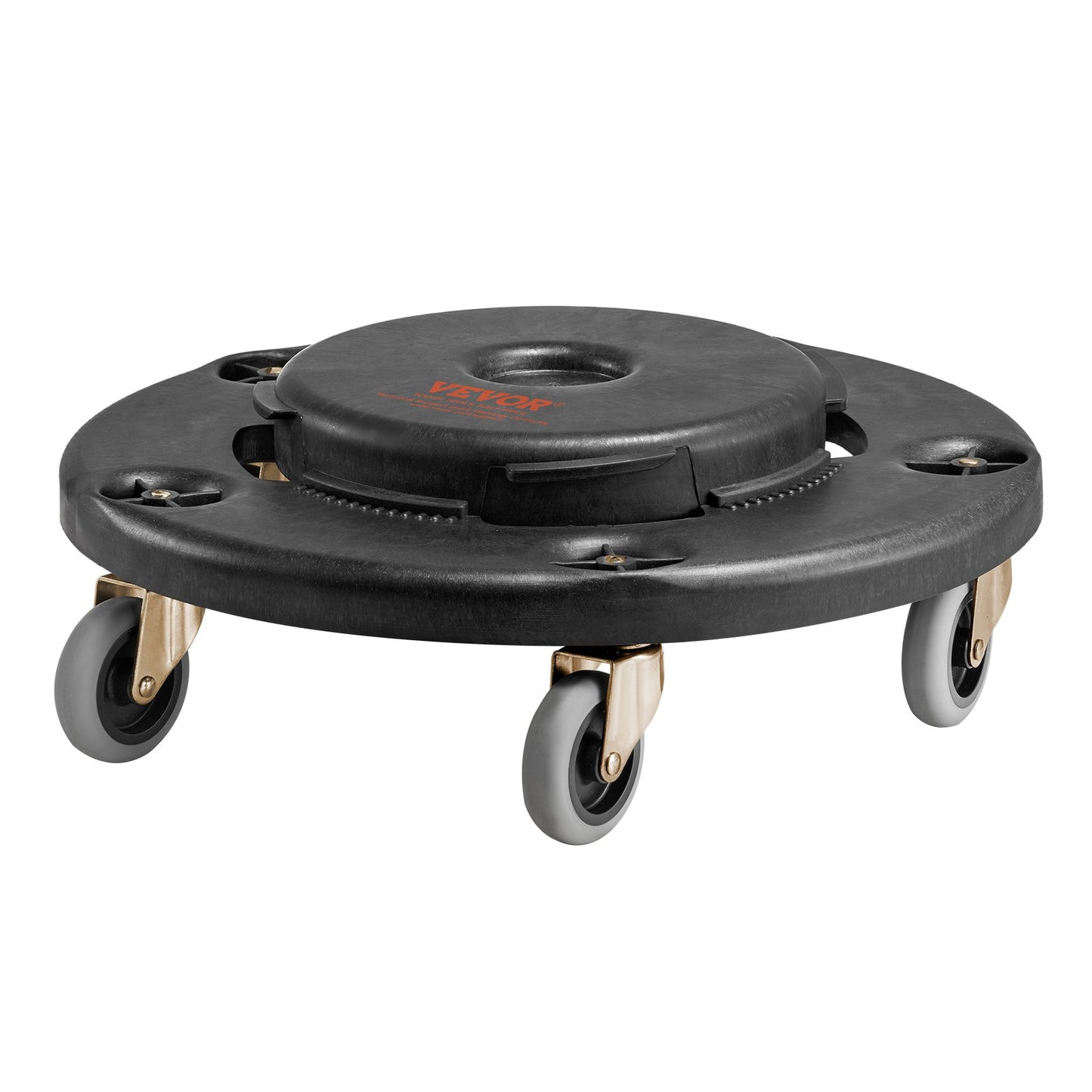 Trash Can Dolly, Fit 20, 32, 44, 55 Gallon Containers, Round Trash Can Roller Base with 4 Lockable Wheels, 500lbs Weight Capacity, Heavy Duty Barrel Dolly, Multi-Functional Rolling Dolly Cart