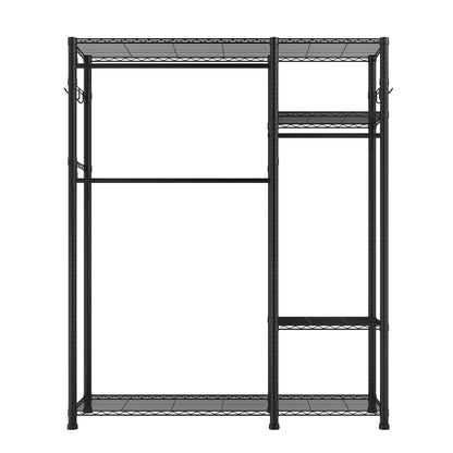 Clothing Garment Rack, Heavy Duty Clothes Rack, 6 Adjustable Tiers Clothes Racks with Steel Frame, 363 kg Load Capacity Closet Wardrobe with 3 Hanging Rods for Bedroom, Clothing Store, Hallway