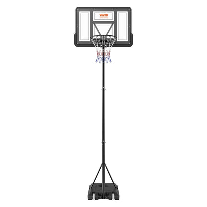 Basketkorg, 1,2-3 meter justerbar höjd, bärbar ryggstödsystem, 102 cm basketkorg och mål, basketset för barn och vuxna med hjul, stativ och fyllbar bas, för utomhus-/inomhusbruk