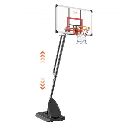 Basketkorg, 2,1-3 meter justerbar höjd, bärbar ryggstavla, 136 cm basketkorg och mål, basketset för barn och vuxna med hjul, stativ och fyllbar bas, för utomhus-/inomhusbruk