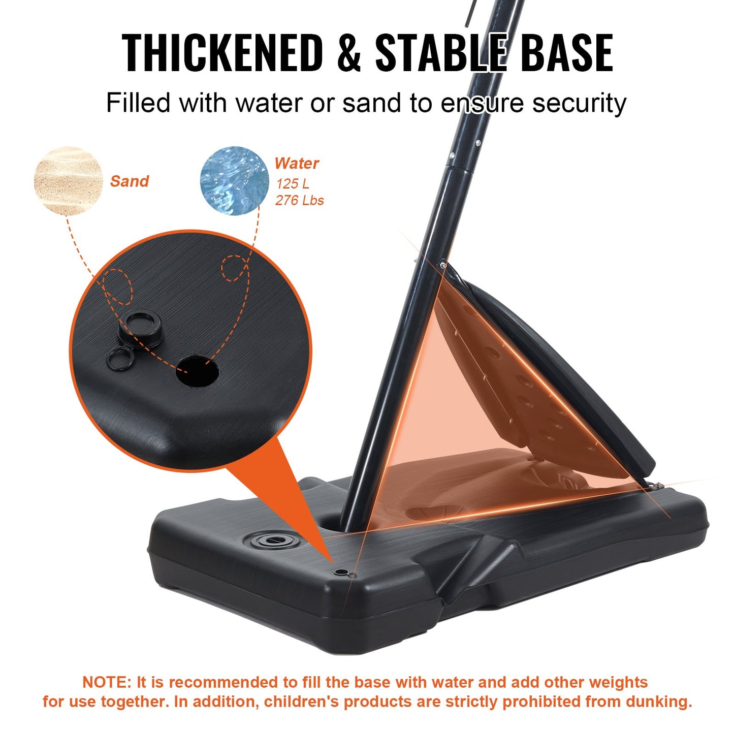 Basketkorg, 7,6-10 fot justerbar höjd, bärbar ryggstödsystem, 54 tums basketkorg och mål, basketset för barn och vuxna med hjul, stativ och fyllbar bas, för utomhus-/inomhusbruk