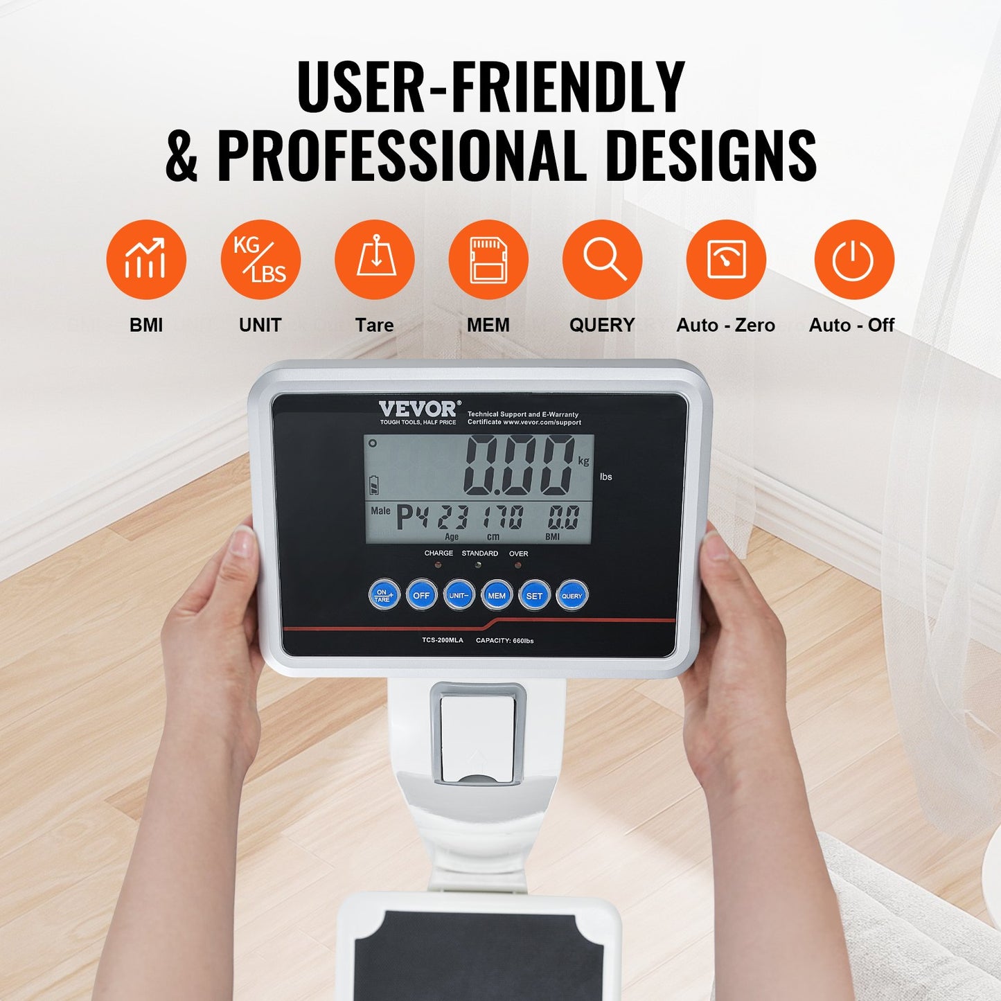 Medical Digital Scale Professional Physician Scale for Weight Height 299.4 kg