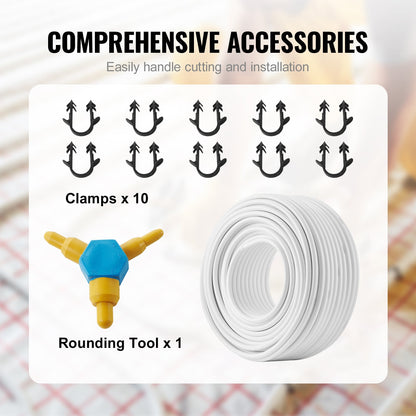 PEX-AL-PEX Tube, 100 m, 16 mm Diameter Aluminum-Plastic Composite Pipe Oxygen Barrier Radiant Floor PEX Pipe, 2 mm Thickness Radiant Heat Floor Plumbing Inner Aluminum Layer PEX Tubing Pipe