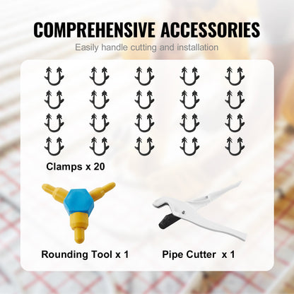 PEX-AL-PEX Tube, 200 m, 16 mm Diameter Aluminum-Plastic Composite Pipe Oxygen Barrier Radiant Floor PEX Pipe, 2 mm Thickness Radiant Heat Floor Plumbing Inner Aluminum Layer PEX Tubing Pipe