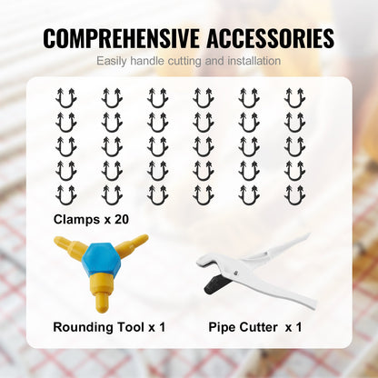 PEX-AL-PEX Tube, 300 m, 16 mm Diameter Aluminum-Plastic Composite Pipe Oxygen Barrier Radiant Floor PEX Pipe, 2 mm Thickness Radiant Heat Floor Plumbing Inner Aluminum Layer PEX Tubing Pipe