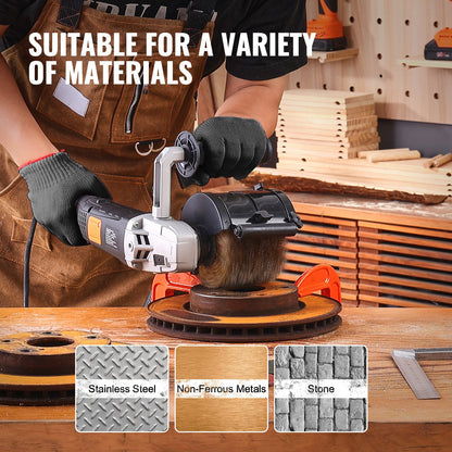 Burnishing Polishing Machine, 1300W 6 Variable Speed Surface Conditioning Tool, Handheld Electric Metal Burnishing Machine with Steel Wire Burnishing Wheel for Stainless Steel, Metal