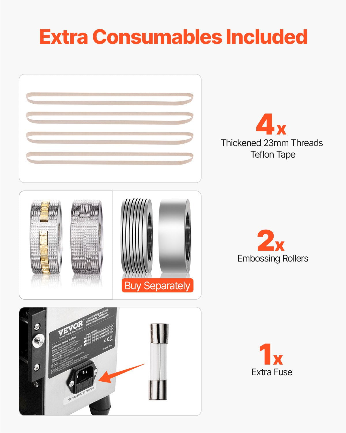 Continuous Bag Band Sealing Machine, 0.24-0.47 in/6-12 mm Seal Width, Vertical Band Sealer Machine with Digital Temperature Control, Carbon Steel Bag Sealer for 0.02-0.8 mm Plastic Bags Films