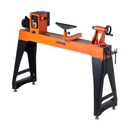 Woodworking Lathe, 1100W / 1.5 HP, Wood Lathe Machine with 0 to 3200 RPM Variable Speed, 406 x 1020 mm Workbench, Brushless DC Motor, Cast Iron Body, Tool Rest, for Medium to Large Projects Woodworking
