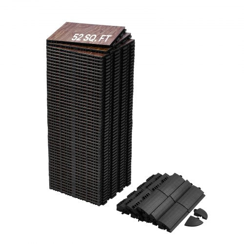 Dansgolvsplattor, 30,5 x 30,5 cm, 52 delar, sammankopplade dansgolv, bärbart övningsgolv för dans med vadderad bas (ekådring, 46 kvm/låda)