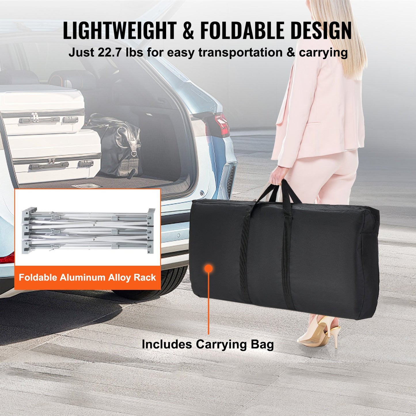 Portable Tradeshow Podium Table, 130 × 46,5 × 95 cm, Display Exhibition Counter Stand Booth Fair with Wall, Foldable Promotion Retail Bar Table Pop Up Podium with Storage Rack, Carrying Bag