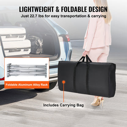 Portable Tradeshow Podium Table, 130 × 46,5 × 95 cm, Display Exhibition Counter Stand Booth Fair with Wall, Foldable Promotion Retail Bar Table Pop Up Podium with Storage Rack, Carrying Bag