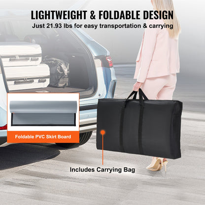 Portable Tradeshow Podium Table, 90 × 49 × 94 cm, Display Exhibition Counter Stand Booth Fair with Wall, Foldable Promotion Retail Bar Table Pop Up Podium Counter with Carrying Bag