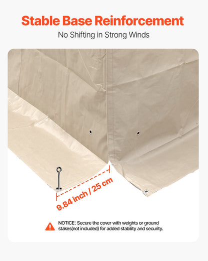 Vinterpaviljongöverdrag passar 3,66 x 4,87 m paviljonger med hård tak, allväderspaviljongöverdrag i dubbla nivåer med sidoväggar och fönster, högdensitets PE-förvaringsskydd, paviljonger ingår ej