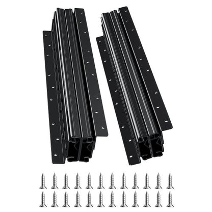 Undermount Drawer Slides, 16 inch, Full Extension Ball Bearing Under Stair Cabinet Rails, 260 LB Load Capacity Heavy Duty Bottom Stair Cabinet Glides Track Runners,for DIY Replacement, Black