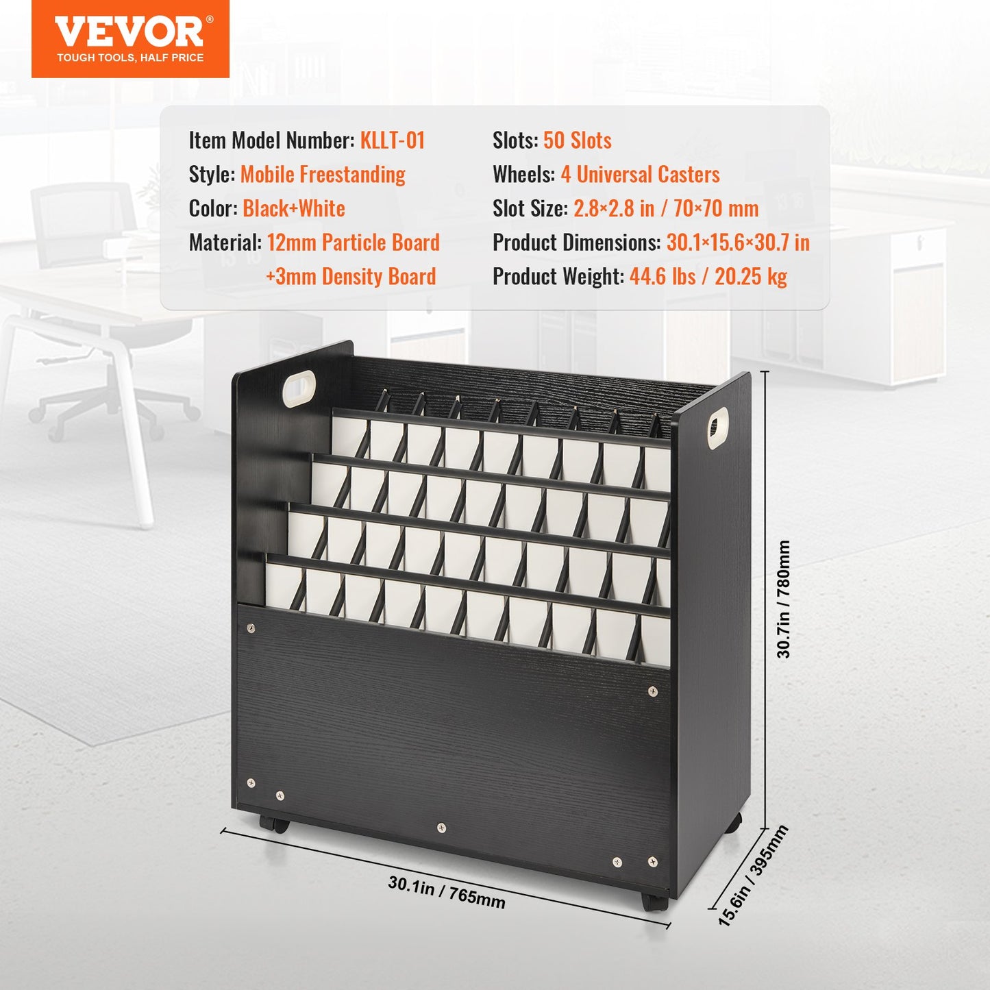Blueprint Storage Rack, 50 Slots Mobile Blueprint Storage Cabinet, Wooden Roll File Organizer Cart for Construction Plan Map Poster Architectural, Blueprint File Holder for Home, Office, School