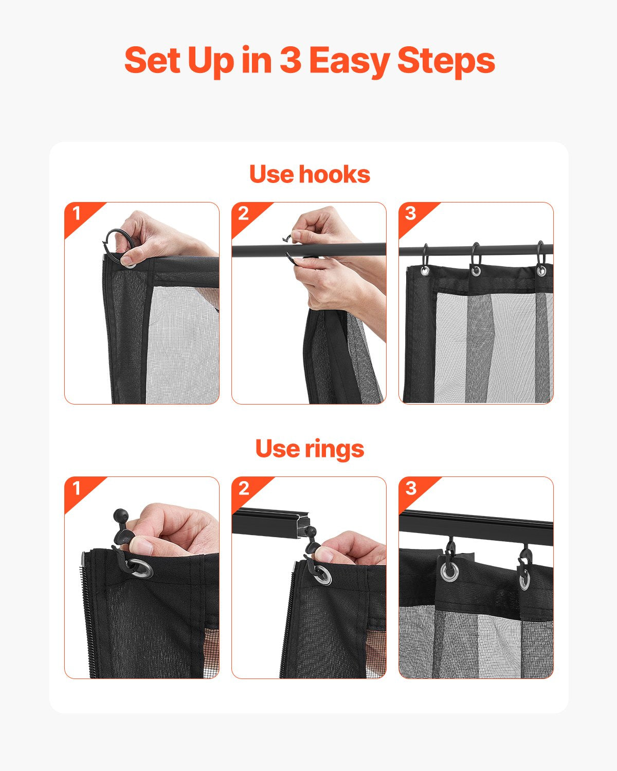 Nät för paviljonger, passar de flesta 12 x 12 x 7,5 fot paviljonggardiner, trädgårdsnät med 4 paneler på sidoväggarna, myggnät för uteplatser med dubbel dragkedja, skärm för tak (endast nät)