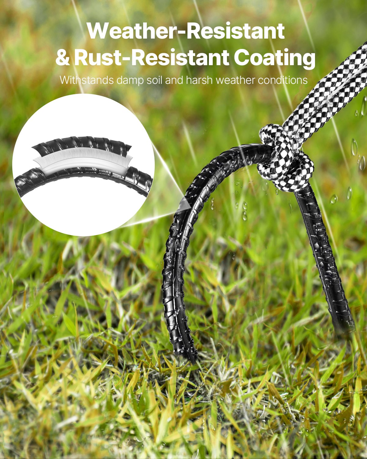 12-tums 8-pack armeringspinnar 304,8x82,04 mm kraftiga U-formade galvaniserade markankare