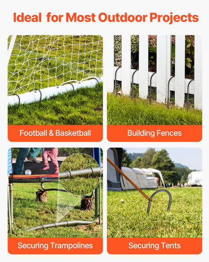 12-tums 8-pack armeringspinnar 304,8x82,04 mm kraftiga U-formade galvaniserade markankare