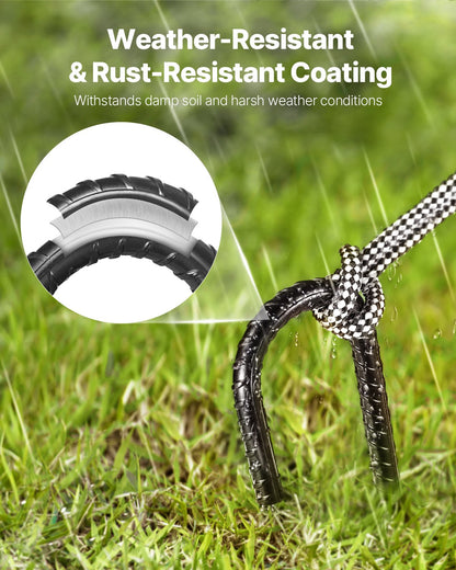 304,8 mm / 12-tums 16-pack armeringsstöttor Kraftiga J-krokar Galvaniserade markankare