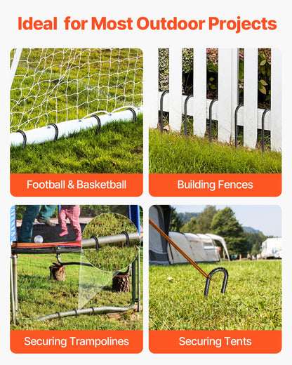 304,8 mm / 12-tums 16-pack armeringsstöttor Kraftiga J-krokar Galvaniserade markankare