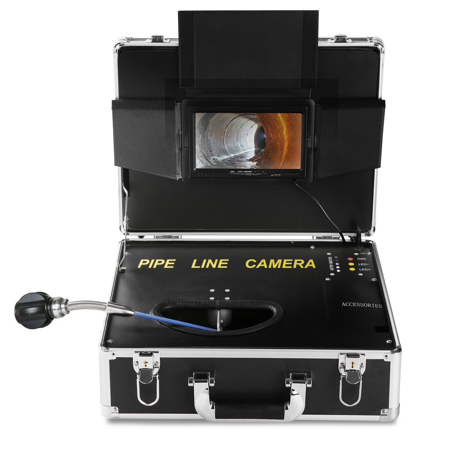 Sewer Camera, 165 ft/50 m, 7" Screen Pipeline Inspection Camera with DVR Function, Waterproof IP68 Camera, 12pcs Adjustable LED, with a 16 GB SD Card for Sewer Line, Duct Drain Pipe Plumbing