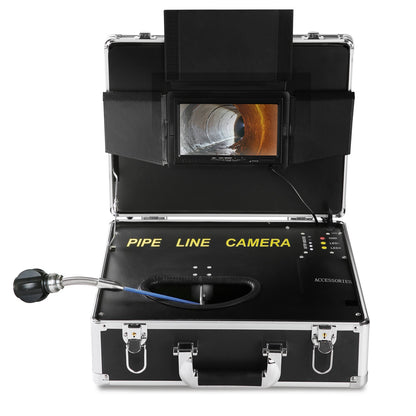 Sewer Camera, 165 ft/50 m, 7" Screen Pipeline Inspection Camera with DVR Function, Waterproof IP68 Camera, 12pcs Adjustable LED, with a 16 GB SD Card for Sewer Line, Duct Drain Pipe Plumbing