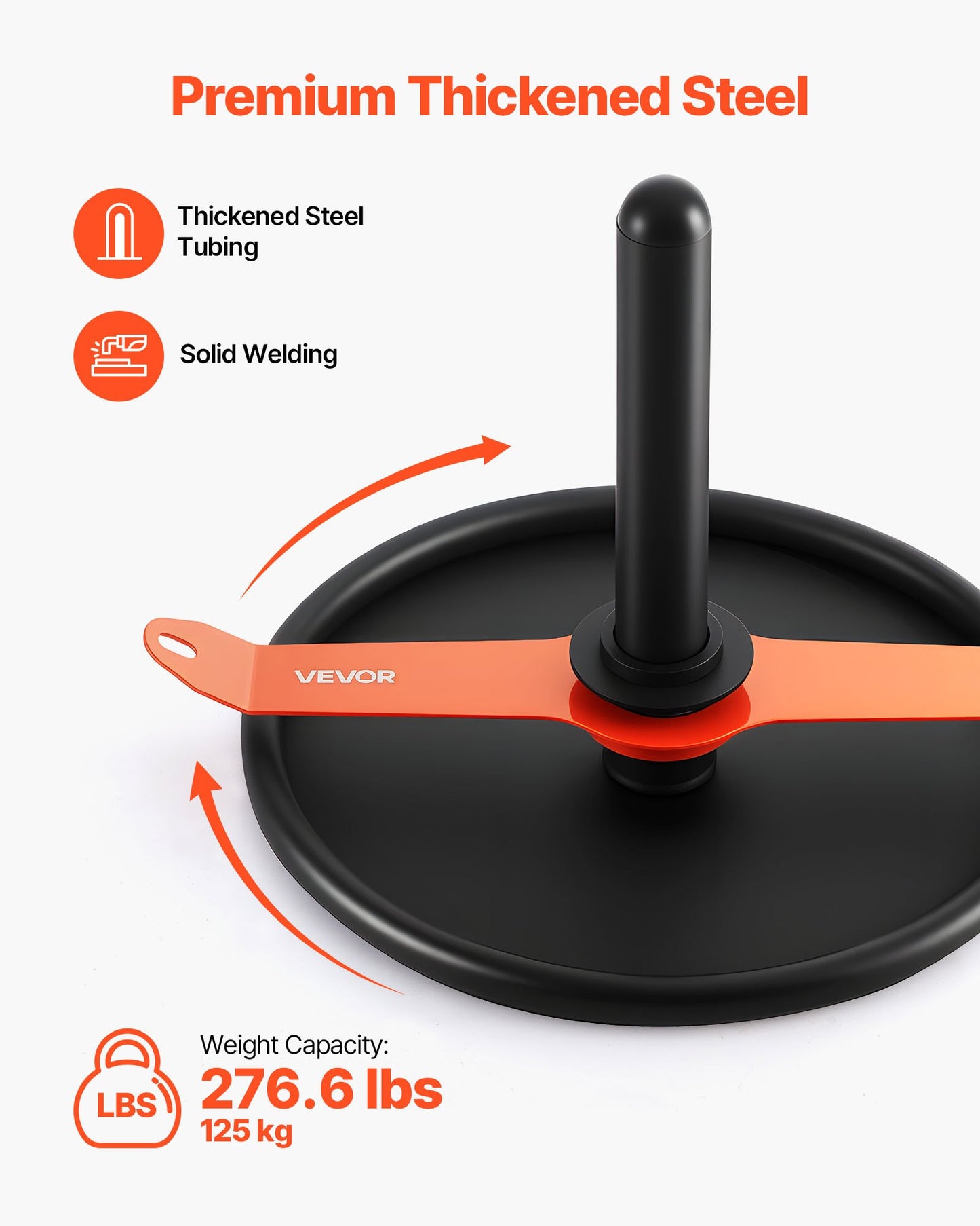 Weight Sled, Steel Power Sled, Fitness Strength Training Sleds for Athletic Exercise Speed Improvement, Workout Fitness Equipment with Harness, Compatible with 51 mm Weight Plate, Orange & Black