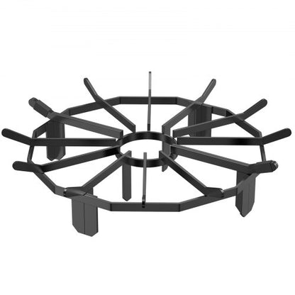 Log Grate, 27 inch Heavy Duty Wheel Fire Grate with 6 Support Legs, Solid Powder-coated Steel Bars, Log Firewood Burning Rack Holder for Wood Stove and Outdoor Camping Fire Pit