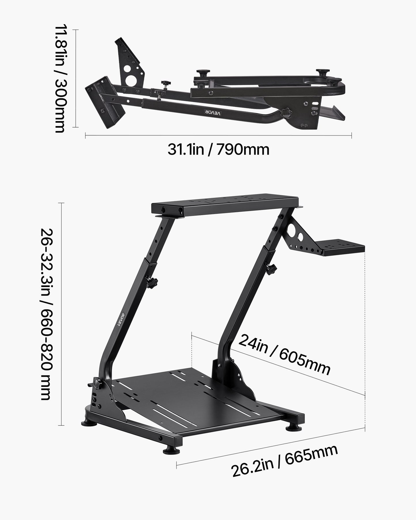 Racing Wheel Stand, Adjustable & Foldable Simulator Stand for Logitech G29 G27 G920 G923, Thrustmaster T300RS T300GT T248 TS-PC TSXW Gaming Cockpit,Pedals Simulator NOT Included