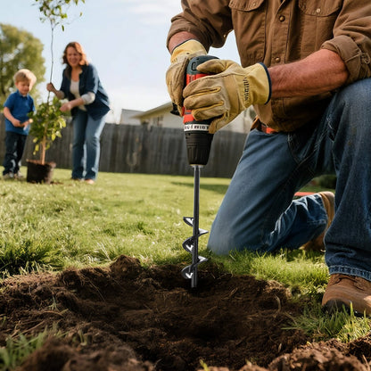 Auger Drill Bit for Planting, 40 x 220 mm Spiral Drill Bit, for 3/8" Hex Drive Drills, Heavy Duty Bulb Planter Tool, Hole Drilling Attachments for Garden Post Hole Digger Fence Digging