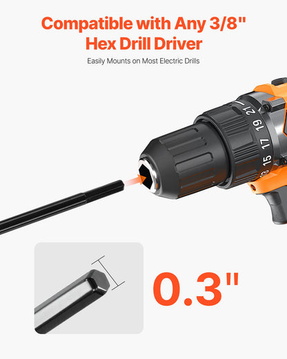 Auger Drill Bit for Planting, 40 x 420 mm Spiral Drill Bit, for 3/8" Hex Drive Drills, Heavy Duty Bulb Planter Tool, Hole Drilling Attachments for Garden Post Hole Digger Fence Digging