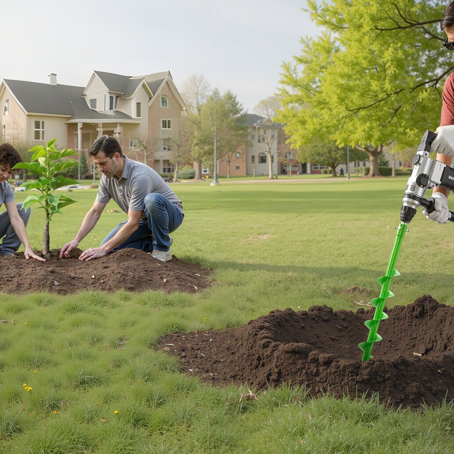 Auger Drill Bit for Planting, 60 x 800 mm Spiral Drill Bit, Compatible with 20mm ID Drive Drills, Heavy Duty Bulb Planter Tool, Post Hole Drilling Attachments for Garden Digger Fence