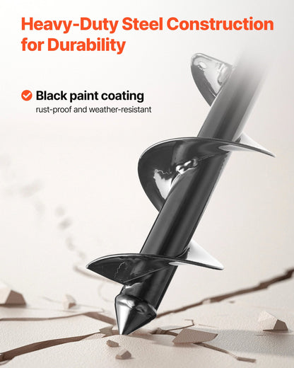 Auger Drill Bit for Planting, 80 x 300 mm Spiral Drill Bit, for 3/8" Hex Drive Drills, Heavy Duty Bulb Planter Tool, Hole Drilling Attachments for Garden Post Hole Digger Fence Digging