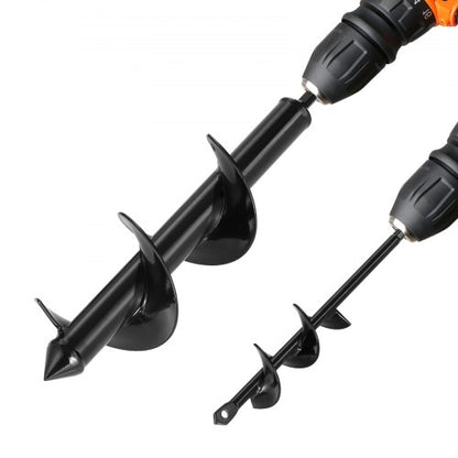 Auger Drill Bit for Planting Set of 2, 40 x 220 mm & 80 x 300 mm, Spiral Drill Bit for 3/8" Hex Drive Drills, Heavy Duty Bulb Planter Tool, Hole Drilling Attachments for Digger